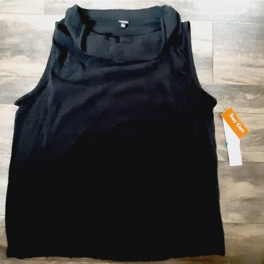 Raffaello sz XL BLACK STRETCH knit slouch neck top